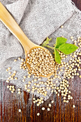 Poster - Soybeans in spoon with leaf on board top