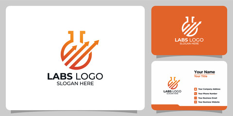 arrow and business card combination labs logo