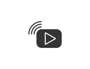 Poster - Video streaming, stream icon. Vector illustration. Flat design.