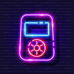 Wall Mural - Synchronizer for flash neon icon. Flash connection. Photo and video concept. Vector illustration for design, website, decoration, online store.