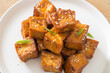© topntp - fried tofu with white sesame and teriyaki sauce