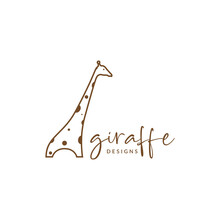 Line Giraffe Cute Feminine Logo Symbol Icon Vector Graphic Design Illustration Idea Creative