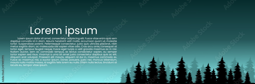 tree silhouette landscape vector illustration good for web banner, card ...