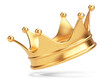 Leinwandbild Motiv Royal Gold crown isolated on white background. Gold crown 3d icon. 3d rendering