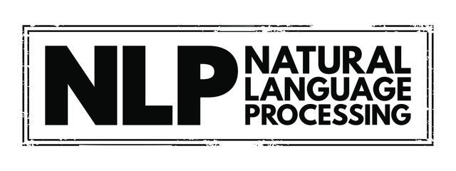 Poster - NLP - Natural Language Processing acronym text stamp, concept background
