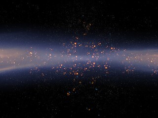 Wall Mural - cluster of stars and interstellar gas. visible part of the milky way. distant outer space 3d illustr