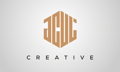 letters JCUL creative polygon hexagon logo victor template