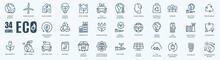 Ecology Or Eco Icons Set. Collection Of Linear Simple Web Icons Such As Recycling, Alternative Green Energy Source And Other. Editable Vector Stroke.