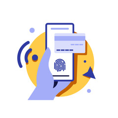Fototapete - Payment with smartphone icon, online mobile payment,flat design icon vector illustration