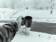 tee cup in snow