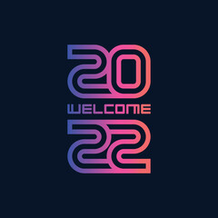 Wall Mural - Welcome to 2022. Poster template for Night dance party 20 22. Modern cover of calendar with original inscription. Vertical banner. Invitation to the new year party.