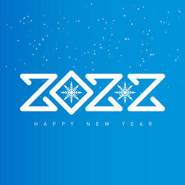 New Years Greeting card. Happy new year 2022, vector background. Cover of calendar or business diary for 2022 with wishes. Brochure design template. Greeting card  with snow and original inscription.