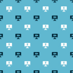 Wall Mural - Set Video camera Off on computer and Mute microphone on seamless pattern. Vector