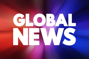 Poster - global news text quote, concept background.