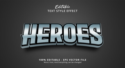 Leinwandbilder - Silver Heroes Editable Text Effect