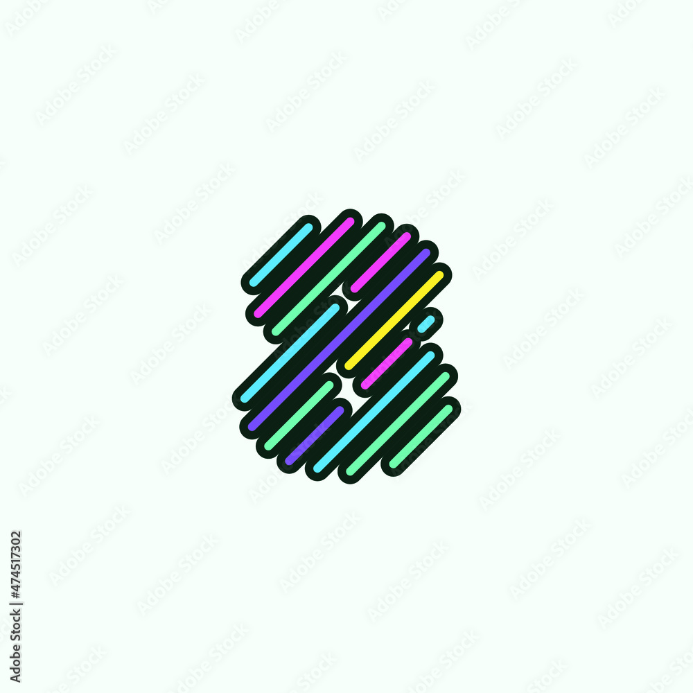 Modern Colorful eight number element logo design template. Cute comic ...