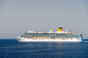 Big cruise ship in the sea in Greece