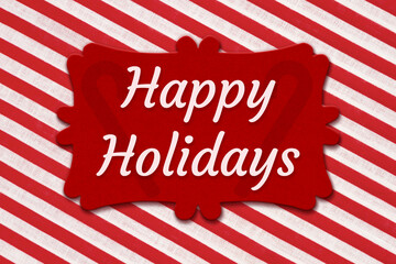 Wall Mural - Happy Holidays greeting on red sign