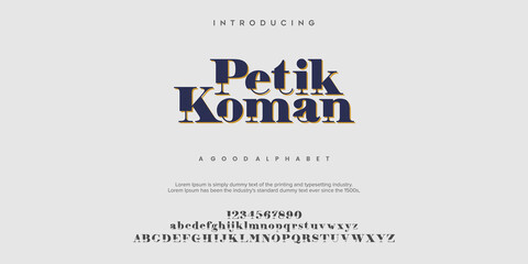 Wall Mural - Petik Koman Alphabet font typography vector illustrations