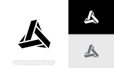 Wall Mural - Innovative high tech logo template. Template label for blockchain technology. Abstract triangle logo design.