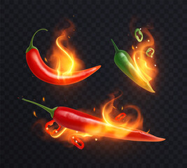 Canvas Print - Burning Pepper Realistic Composition