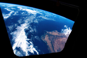 Wall Mural - Amazing Beauty Of Planet Earth Seen From Space. Digital Enhancement. Elements of this image furnished by NASA