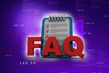 Poster - 3d illustration free ask questions concept