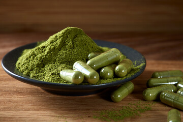 Capsules filled with Moringa powder