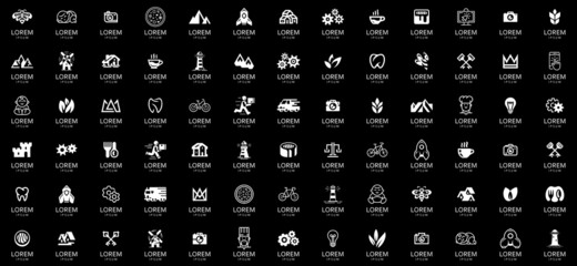 Poster - Abstract logos collection. Geometric abstract logos. Icon design