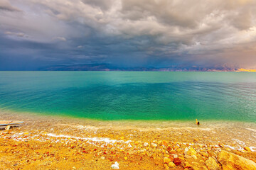 Wall Mural - The smooth surface of the salt lake