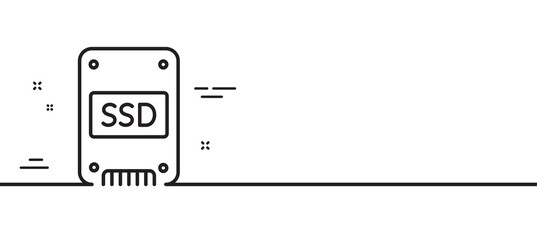 Poster - ssd icon. solid-state drive sign. storage disk symbol. minimal line illustration background. ssd lin