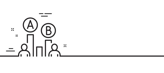 Poster - ab testing line icon. ui test chart sign. minimal line illustration background. ab testing line icon