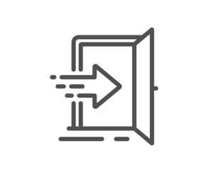 Aufkleber - Entrance line icon. Entry door sign. Building exit symbol. Quality design element. Linear style entrance icon. Editable stroke. Vector
