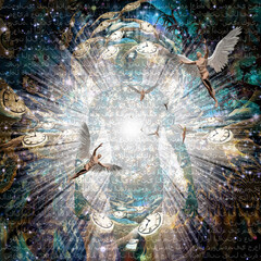 Canvas Print - shining aura and rays of light