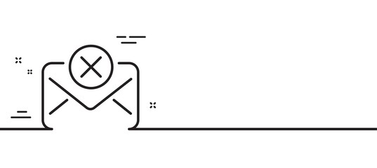 Poster - reject mail line icon. delete message sign. decline web letter. minimal line illustration background