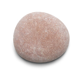 Aufkleber - Pebble. Smooth red  sea stone isolated on white background with shadows, clipping path  for isolation without shadows on white