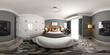 360 degrees luxury hotel room  3d rendering