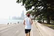 man running on the chicago lakefront