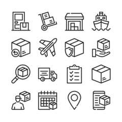 Poster - Delivery line icons set. Modern thin line design. Outline symbols collection. Vector line icons