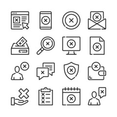 Poster - Cross marks line icons set. Modern thin line design. Outline symbols collection. Vector line icons