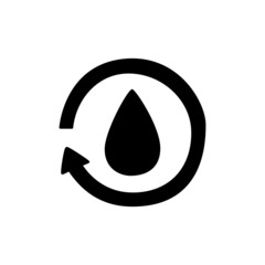 Poster - Water Purification Icon in black flat glyph, filled style isolated on white background