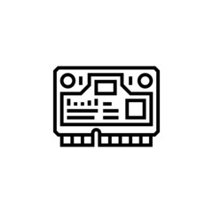 Poster - wlan card vector icon. computer component icon outline style. perfect use for logo, presentation, website, and more. simple modern icon design line style