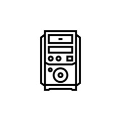 Poster - cpu vector icon. computer component icon outline style. perfect use for logo, presentation, website, and more. simple modern icon design line style