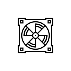Poster - computer fan vector icon. computer component icon outline style. perfect use for logo, presentation, website, and more. simple modern icon design line style