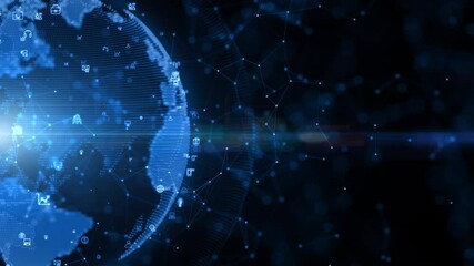 Aufkleber - technology network data connection, digital data network, and cyber security, futuristic technology 