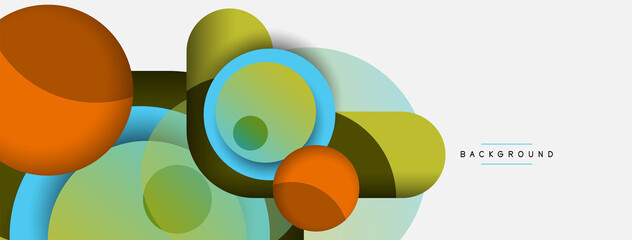 Circle and round shapes abstract background. Vector illustration for wallpaper banner background or landing page