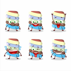 Poster - Cartoon character of rainbow marshmallow twist with smile expression