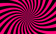Pink Black Rays Background In Retro Style. Vector.
