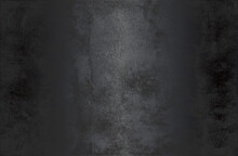 Luxury Black Metal Gradient Background With Distressed Cracked Concrete Texture.