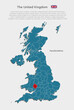 Vector map United Kingdom and county Herefordshire